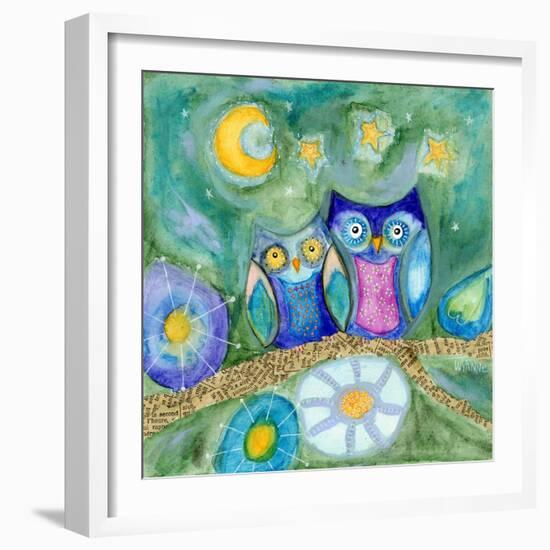 Wishing the Night Away Owls-Wyanne-Framed Giclee Print