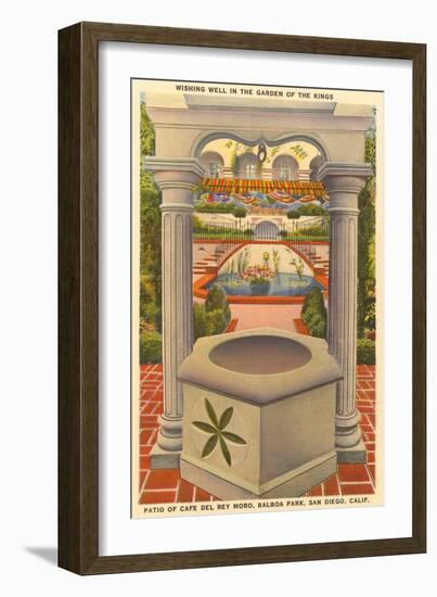 Wishing Well, Cafe del Rey Moro, San Diego, California-null-Framed Art Print