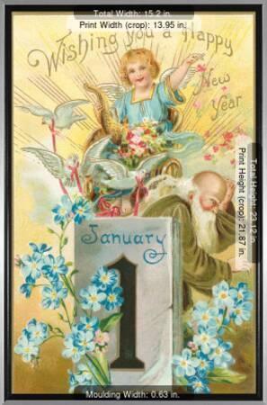 Wishing You A Happy New Year Victorian Angel Father Time Art Print Art Com