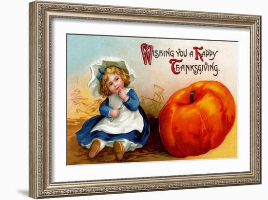 Wishing You a Happy Thanksgiving-null-Framed Premium Giclee Print