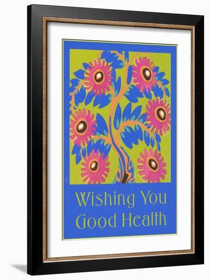 Wishing You Good Health, Stylized Flowers-null-Framed Art Print