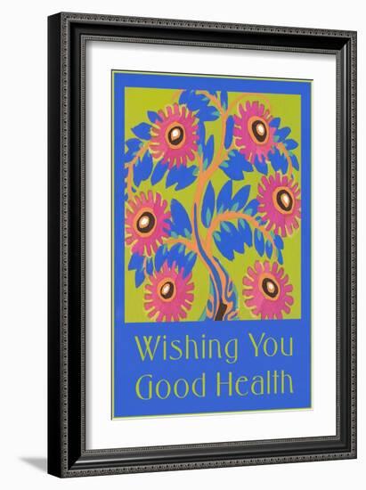 Wishing You Good Health, Stylized Flowers-null-Framed Art Print