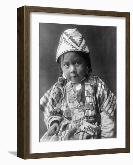 Wishram Girl, 1909-Edward S. Curtis-Framed Giclee Print