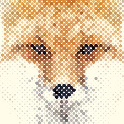 Fox Portrait Made of Geometrical Shapes' Art Print - Wision 
