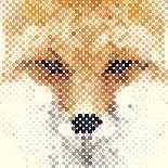Fox Portrait Made of Geometrical Shapes-Wision-Framed Stretched Canvas