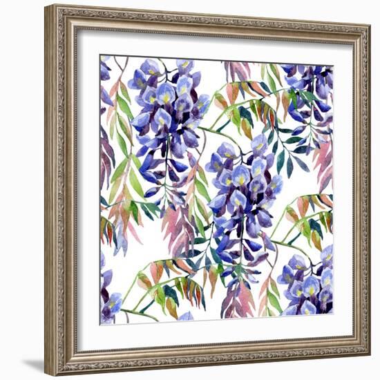 Wisteria Flower Watercolor-tanycya-Framed Art Print