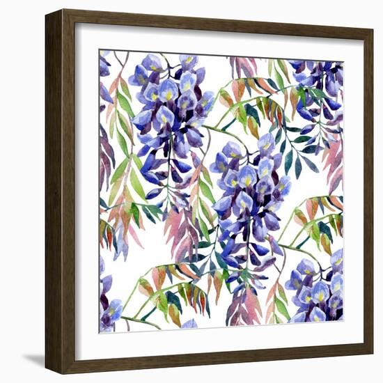 Wisteria Flower Watercolor-tanycya-Framed Art Print