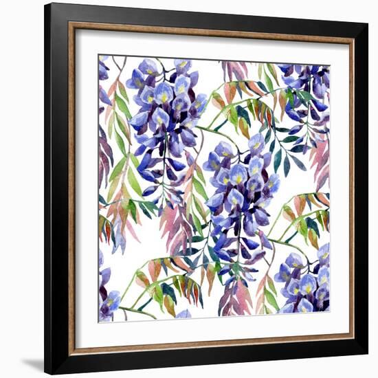 Wisteria Flower Watercolor-tanycya-Framed Art Print