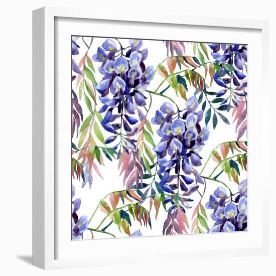 Wisteria Flower Watercolor-tanycya-Framed Art Print