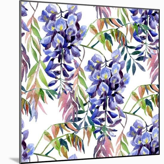 Wisteria Flower Watercolor-tanycya-Mounted Art Print