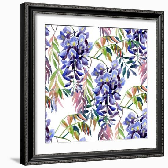 Wisteria Flower Watercolor-tanycya-Framed Art Print