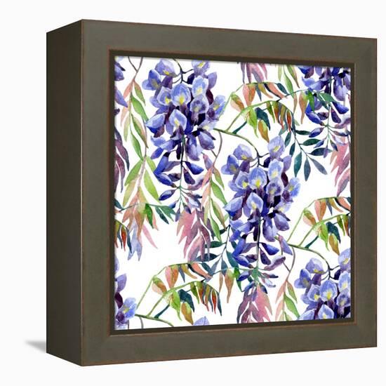 Wisteria Flower Watercolor-tanycya-Framed Stretched Canvas