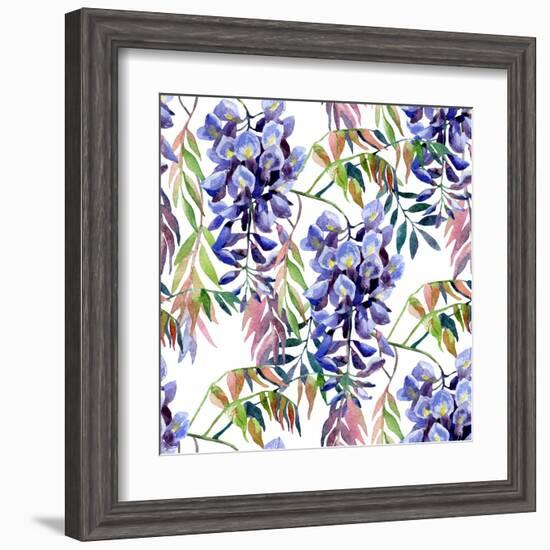 Wisteria Flower Watercolor-tanycya-Framed Art Print