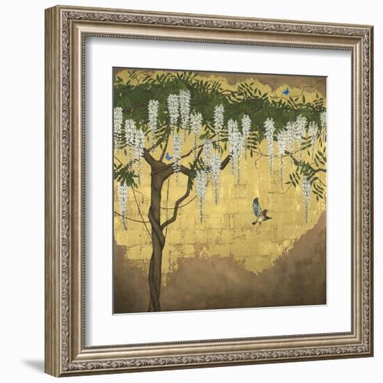 Wisteria with House Finch-Joanna Charlotte-Framed Giclee Print