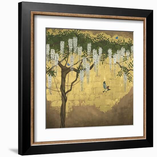 Wisteria with House Finch-Joanna Charlotte-Framed Giclee Print