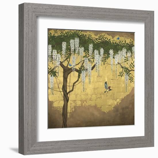 Wisteria with House Finch-Joanna Charlotte-Framed Giclee Print