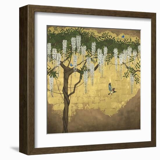 Wisteria with House Finch-Joanna Charlotte-Framed Giclee Print