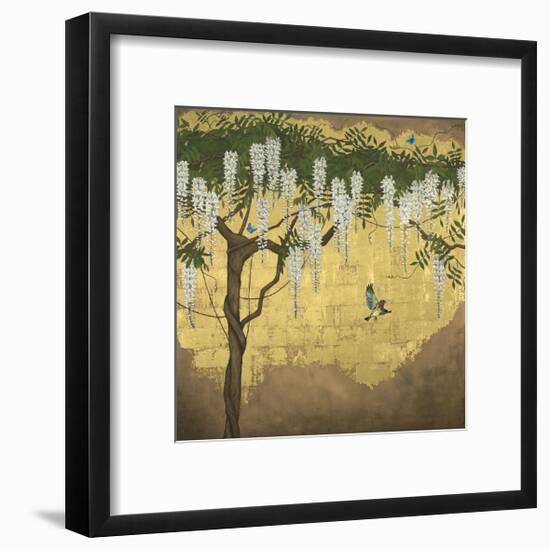 Wisteria with House Finch-Joanna Charlotte-Framed Giclee Print