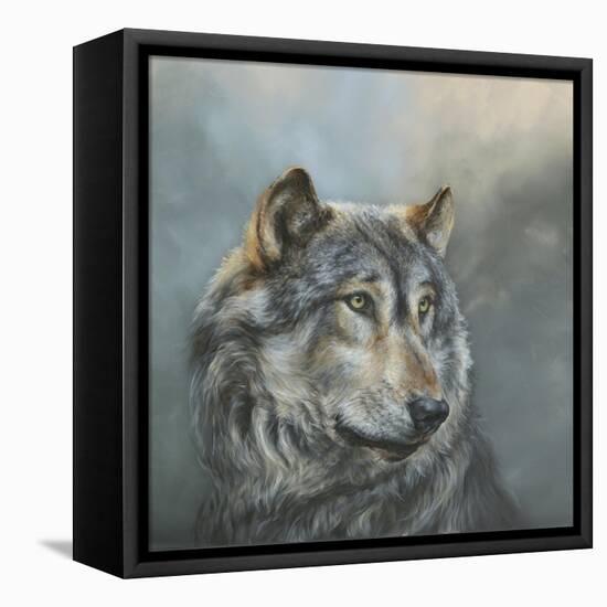 Wistful Wolf-Dina Perejogina-Framed Stretched Canvas