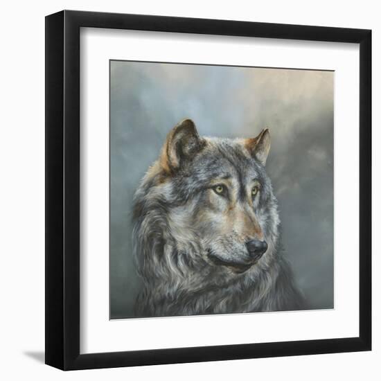 Wistful Wolf-Dina Perejogina-Framed Art Print