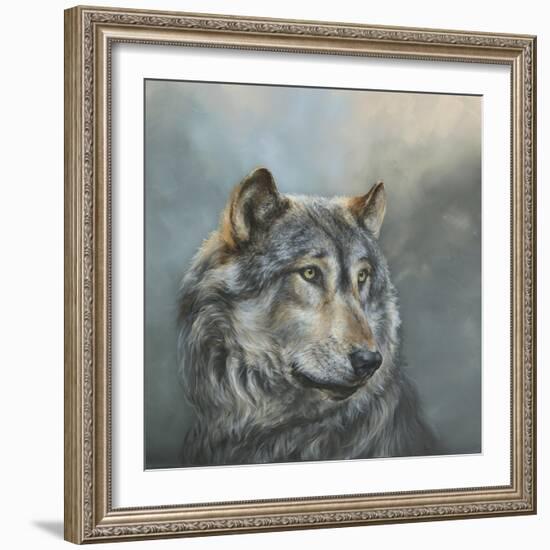 Wistful Wolf-Dina Perejogina-Framed Art Print