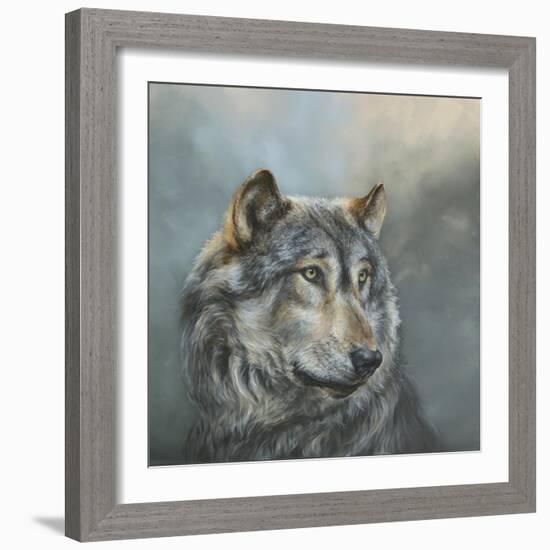 Wistful Wolf-Dina Perejogina-Framed Art Print