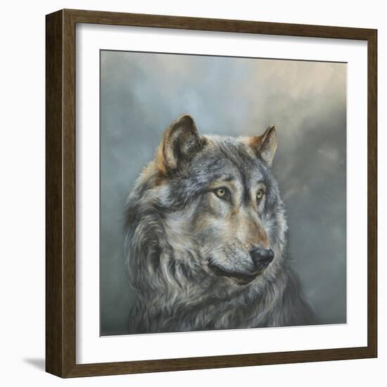 Wistful Wolf-Dina Perejogina-Framed Art Print