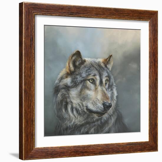 Wistful Wolf-Dina Perejogina-Framed Art Print