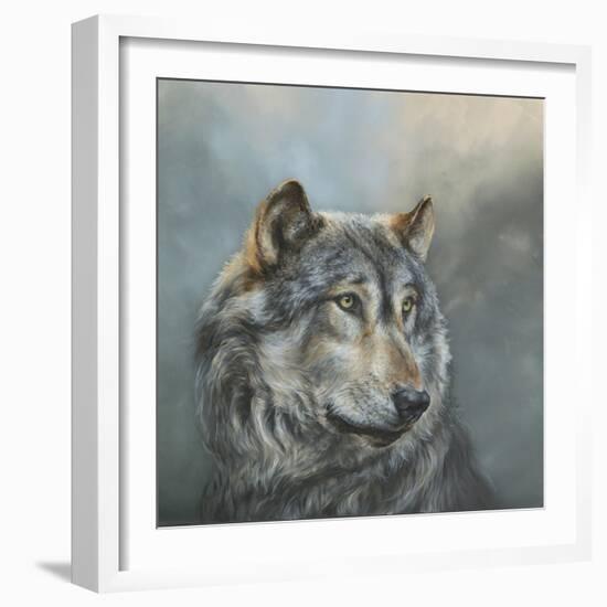 Wistful Wolf-Dina Perejogina-Framed Art Print