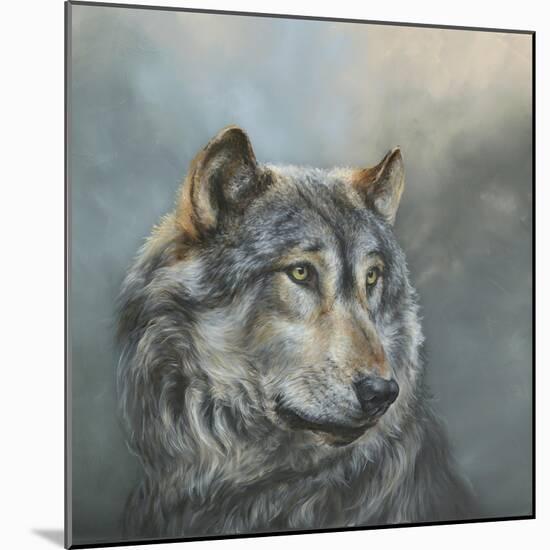 Wistful Wolf-Dina Perejogina-Mounted Art Print