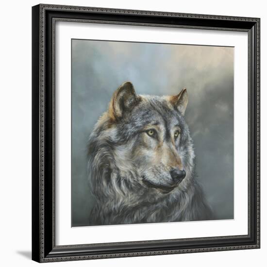 Wistful Wolf-Dina Perejogina-Framed Art Print