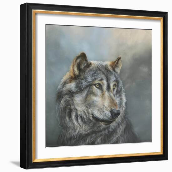 Wistful Wolf-Dina Perejogina-Framed Art Print