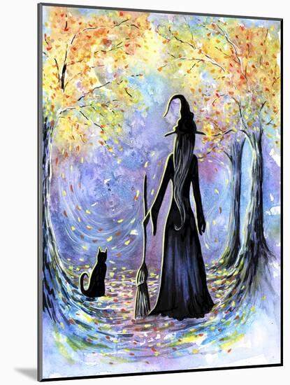 Witch and Black Cat-Michelle Faber-Mounted Giclee Print