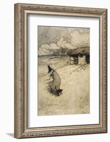 Witch and Cat-Arthur Rackham-Framed Photographic Print