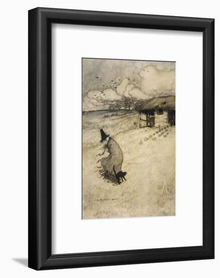 Witch and Cat-Arthur Rackham-Framed Photographic Print