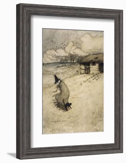 Witch and Cat-Arthur Rackham-Framed Photographic Print