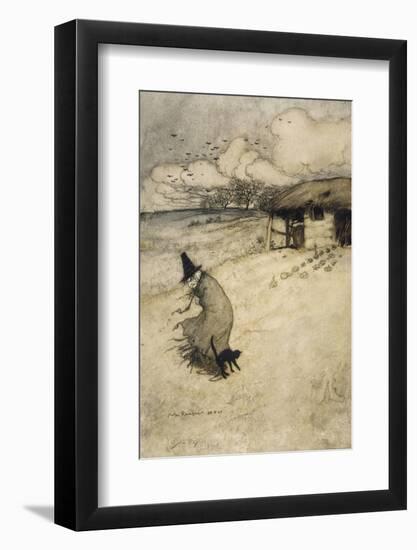 Witch and Cat-Arthur Rackham-Framed Photographic Print