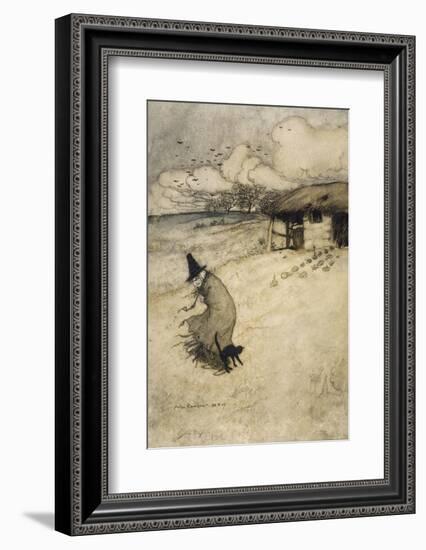 Witch and Cat-Arthur Rackham-Framed Photographic Print