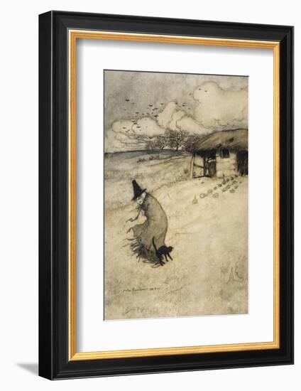 Witch and Cat-Arthur Rackham-Framed Photographic Print