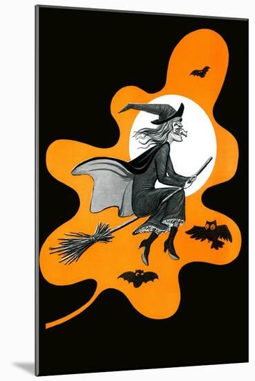 Witch and Her Broom - Child Life-null-Mounted Giclee Print