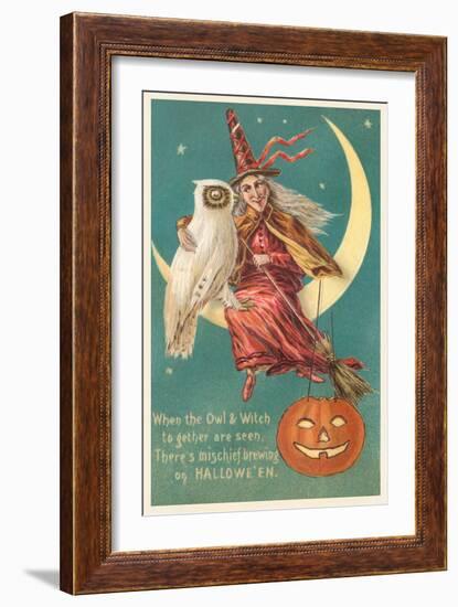 Witch and White Owl-null-Framed Art Print