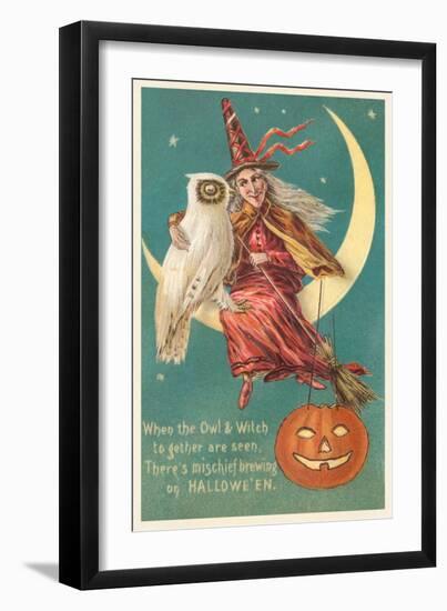 Witch and White Owl-null-Framed Art Print