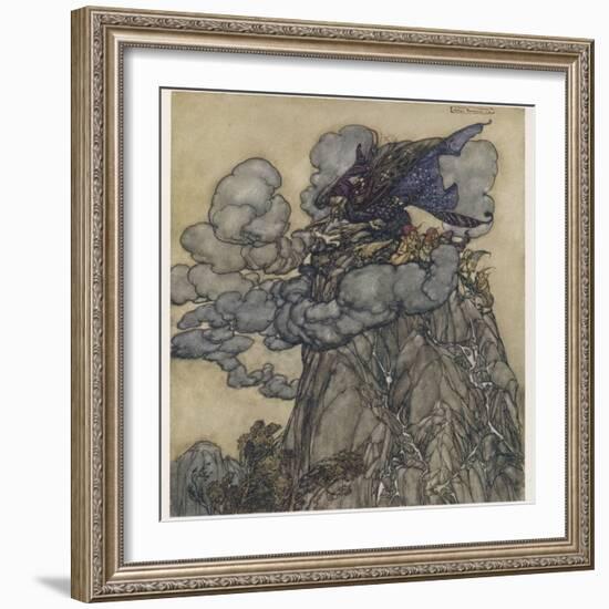 Witch Brews Storm-Arthur Rackham-Framed Photographic Print