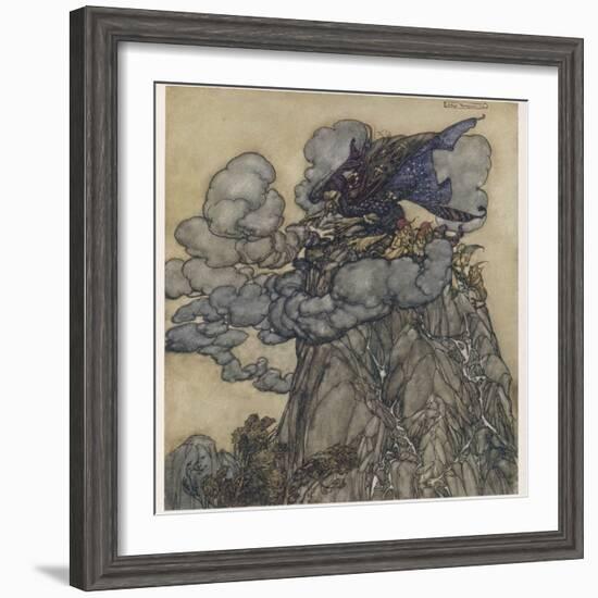 Witch Brews Storm-Arthur Rackham-Framed Photographic Print