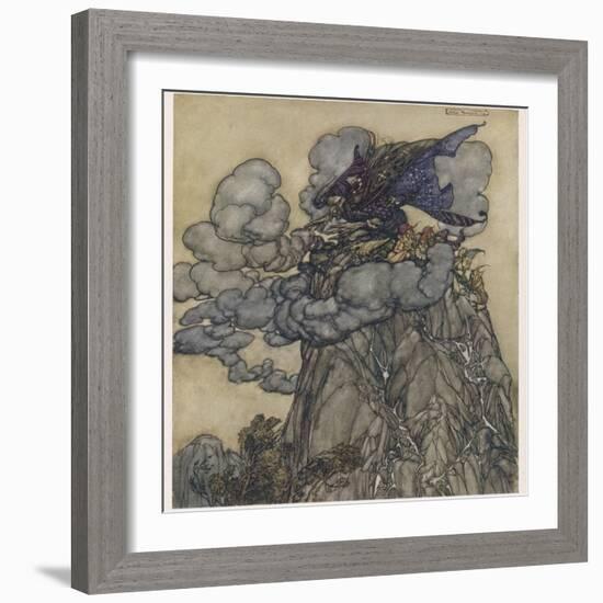 Witch Brews Storm-Arthur Rackham-Framed Photographic Print