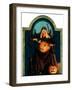 "Witch Carving Pumpkin,"October 27, 1928-Frederic Stanley-Framed Giclee Print