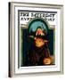 "Witch Carving Pumpkin," Saturday Evening Post Cover, October 27, 1928-Frederic Stanley-Framed Giclee Print
