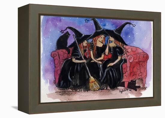 Witch Friends Halloween-sylvia pimental-Framed Stretched Canvas