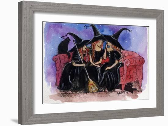 Witch Friends Halloween-sylvia pimental-Framed Art Print