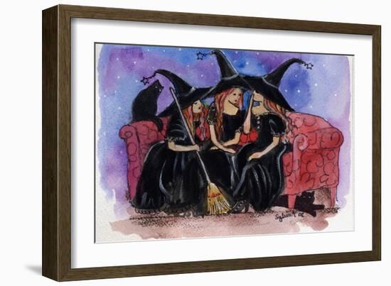 Witch Friends Halloween-sylvia pimental-Framed Art Print